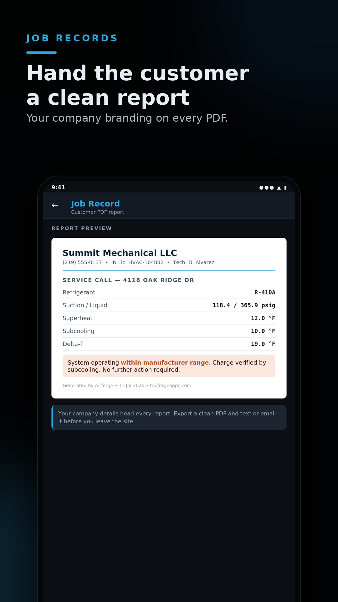Airforge: HVAC/R Field Tools screenshot