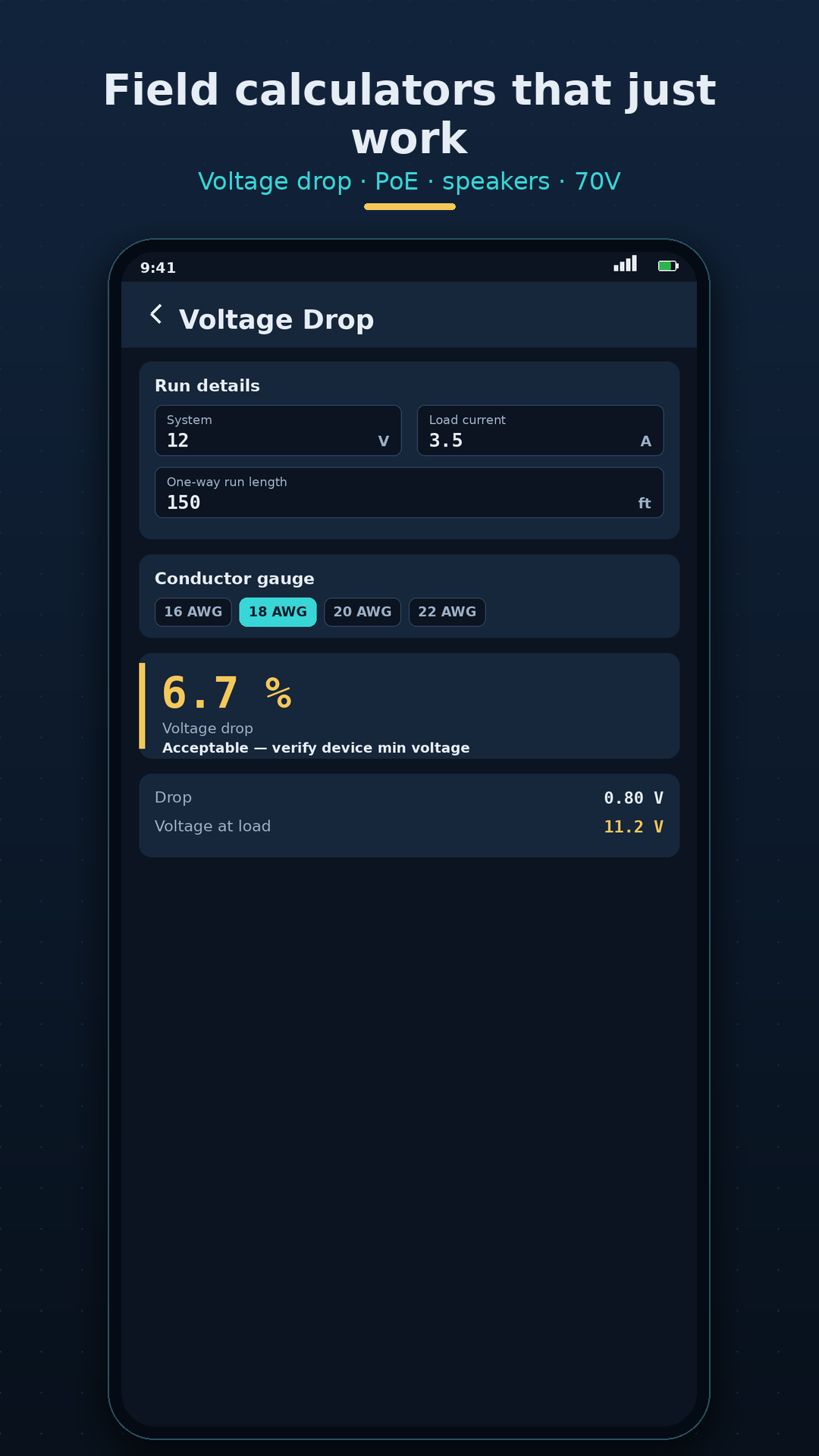 CableForge: Low Voltage Tools screenshot