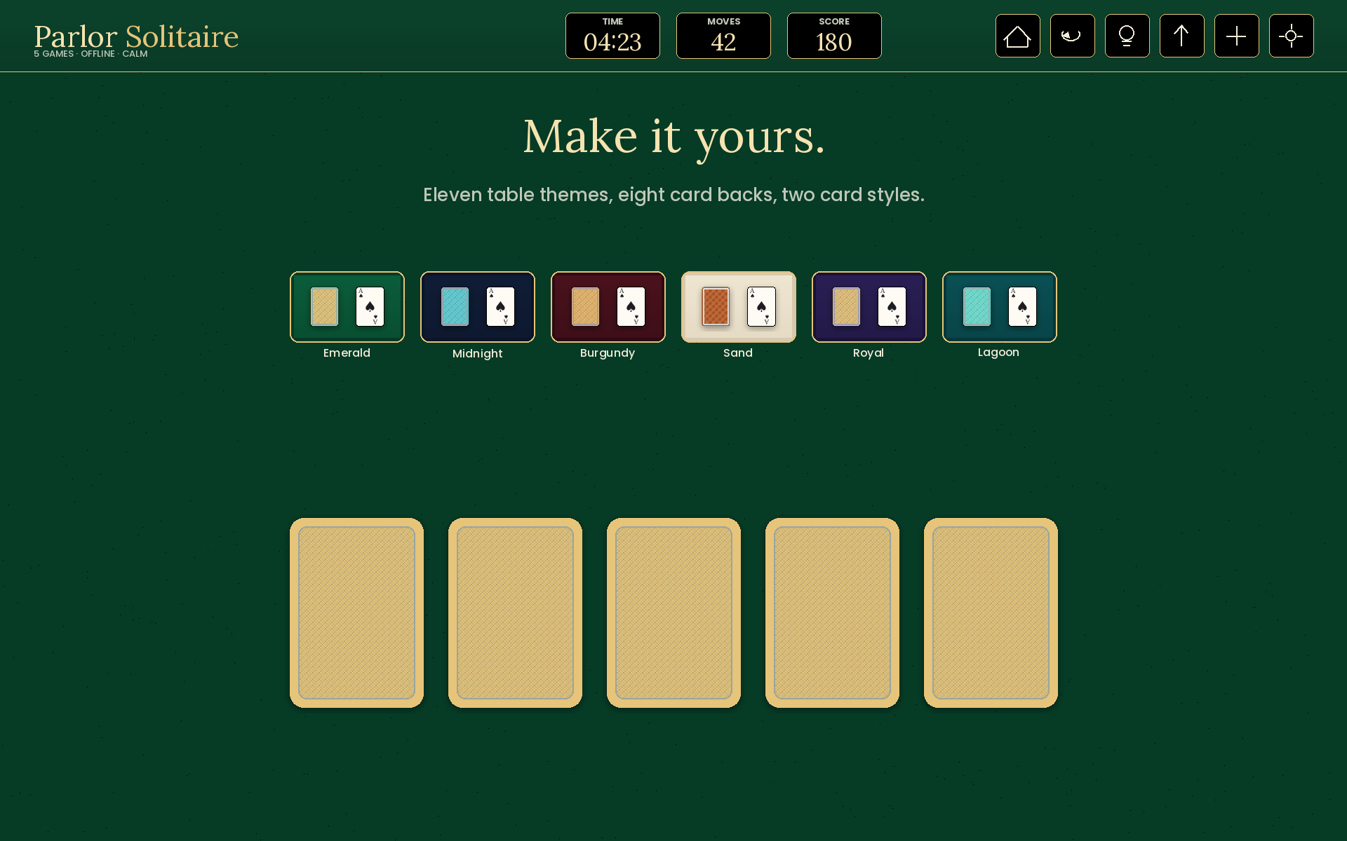 Parlor Solitaire: 5 in 1 screenshot