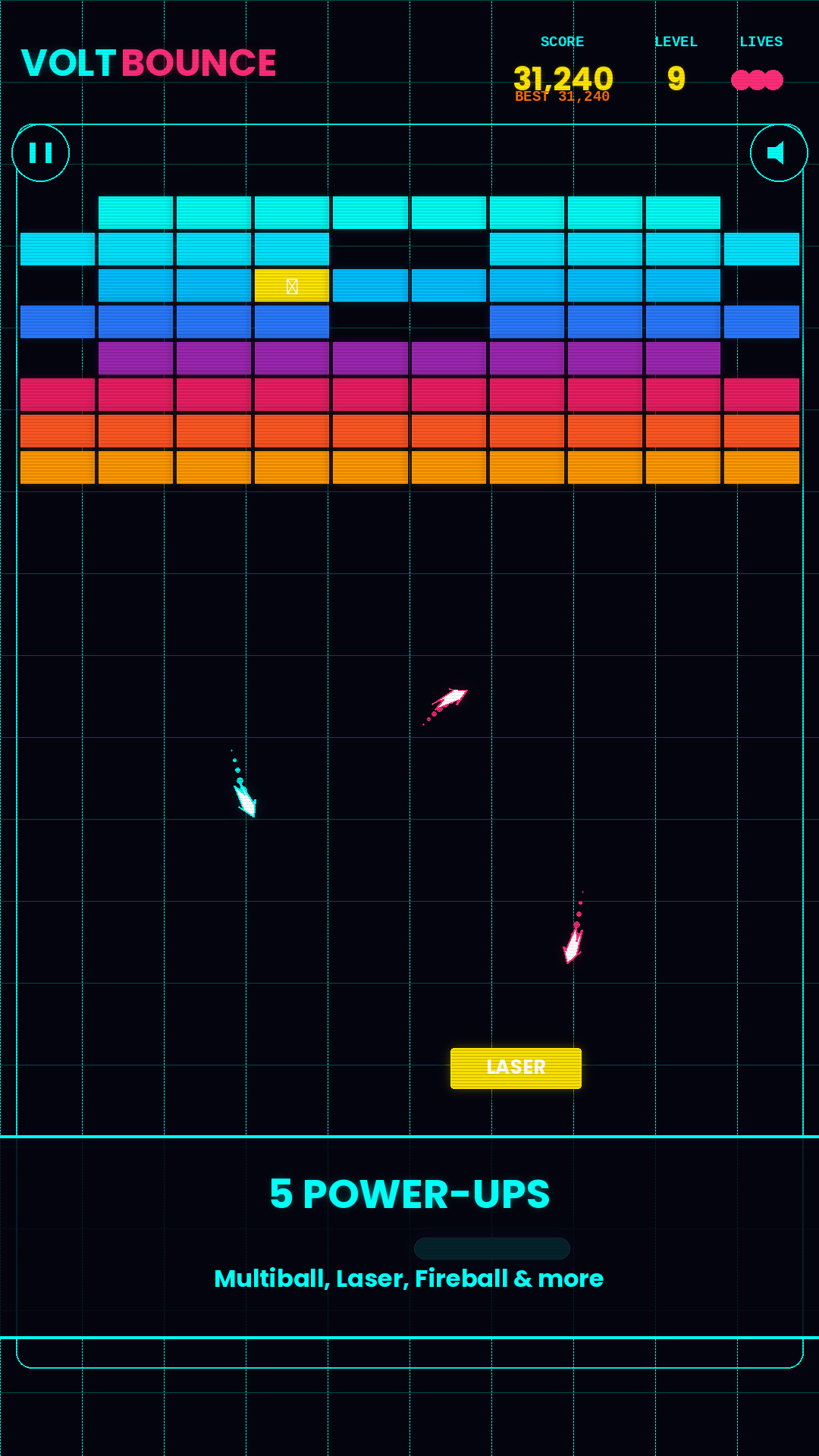 VoltBounce: Neon Brick Arcade screenshot