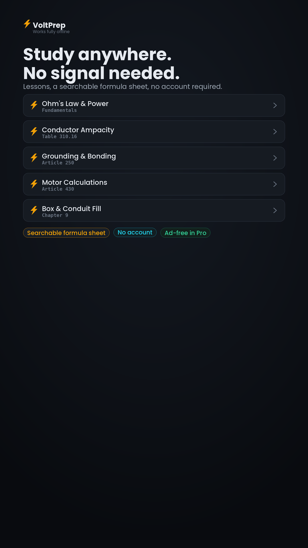 VoltPrep Electrician Exam Prep screenshot